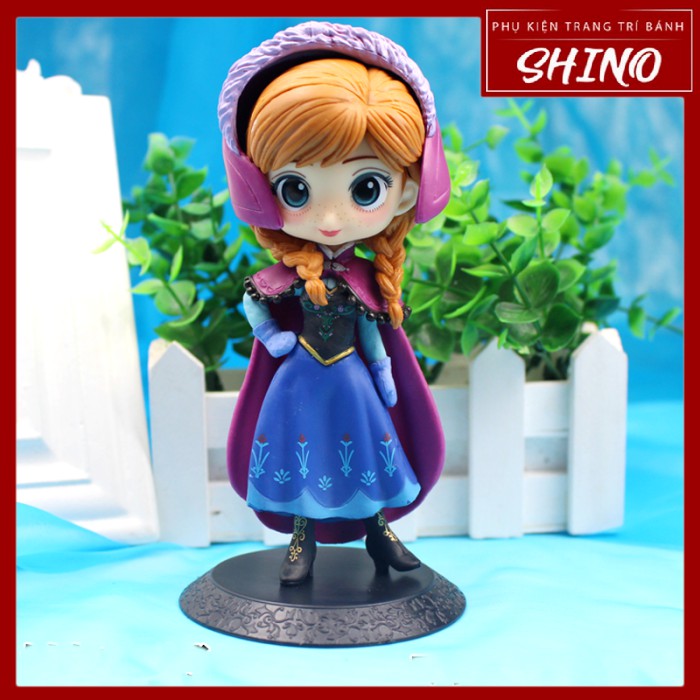 Đồ chơi Búp bê công chúa Elsa/Anna chibi trang trí bánh sinh nhật