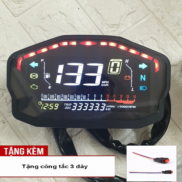 Đồng hồ điện tử màn hình LCD gắn xe DUCATI siêu ấn tượng  -  S2098