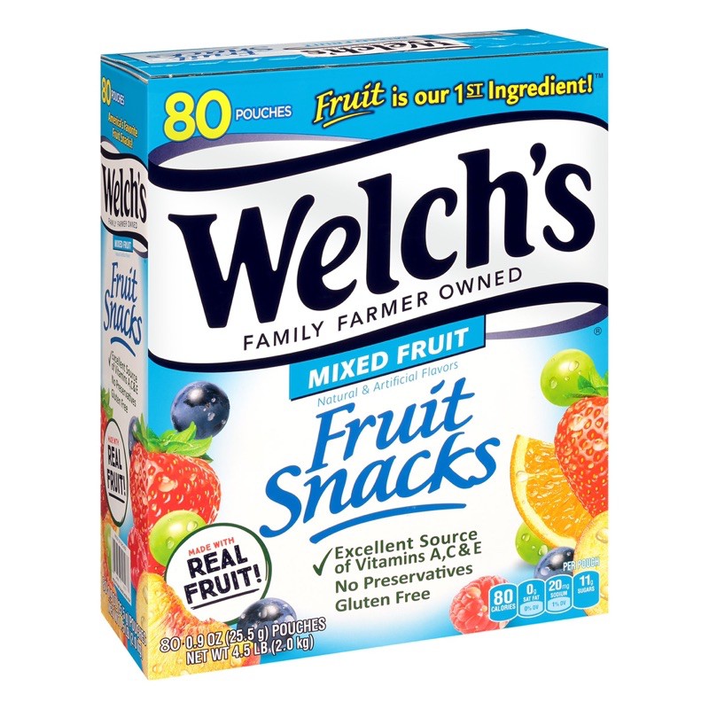 Kẹo dẻo Welch’s Fruit Snacks Mỹ 80 gói