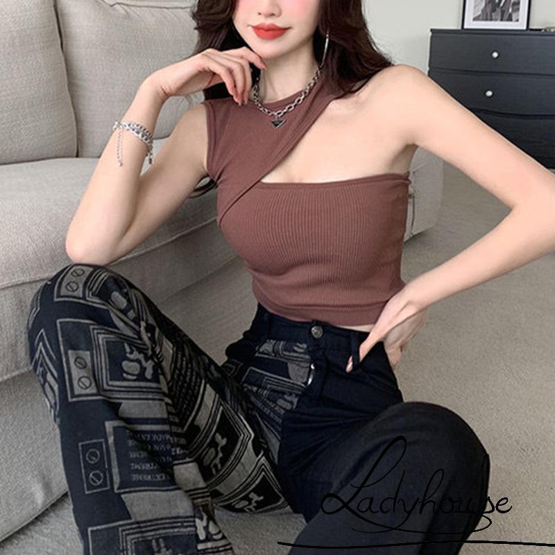 Áo Hai Dây Màu Sắc Trơn Thời Trang Mùa Hè Cho Nữ