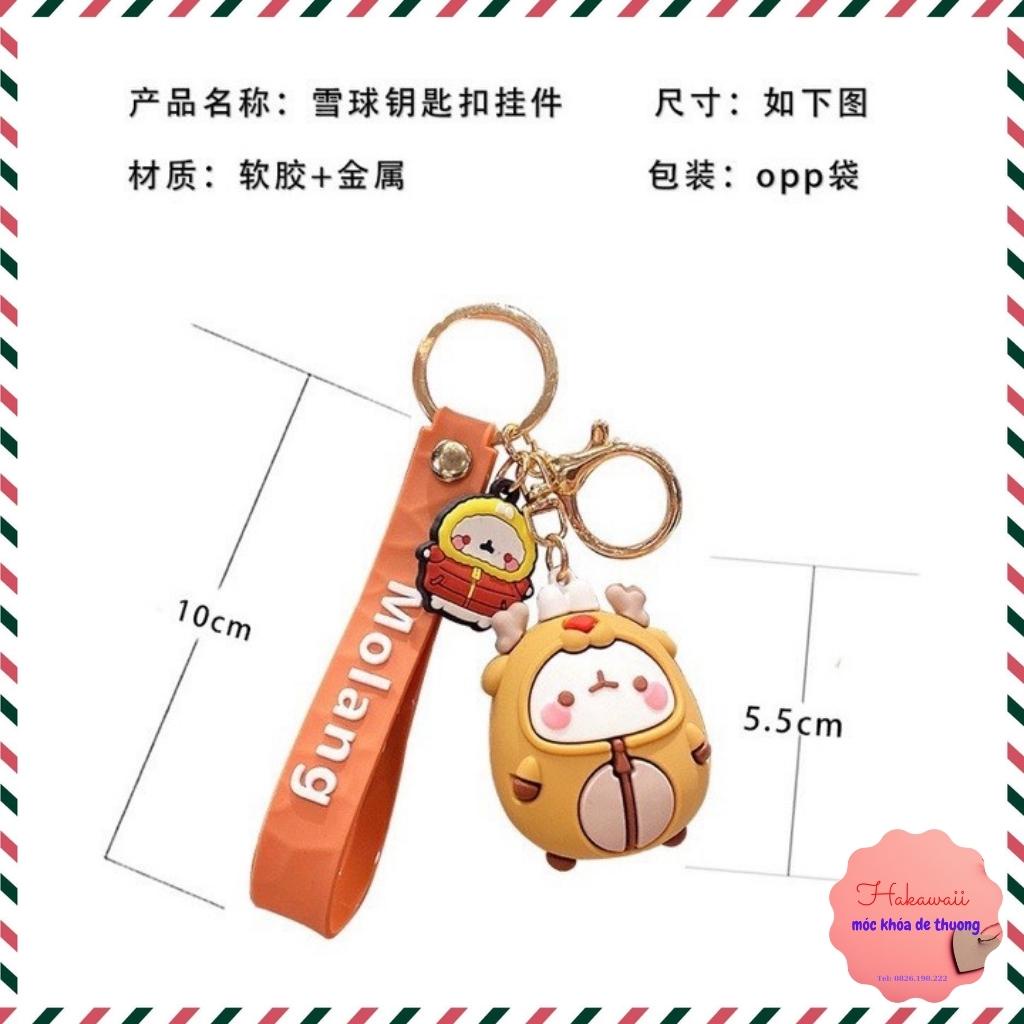 Móc khóa bé Molang nhiều màu, móc khóa cặp đôi, dùng làm móc khóa treo túi xách, balo