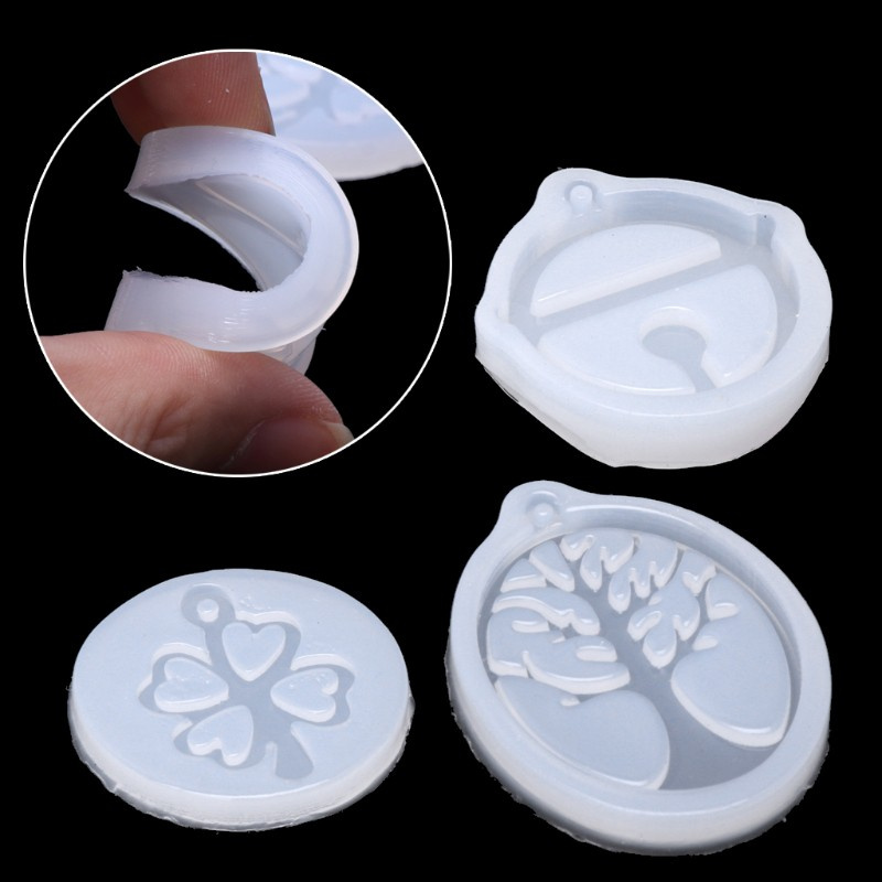 Khuôn Silicone Làm Trang Sức Resin Uv Diy Hình Cỏ Bốn Lá Và Chuông