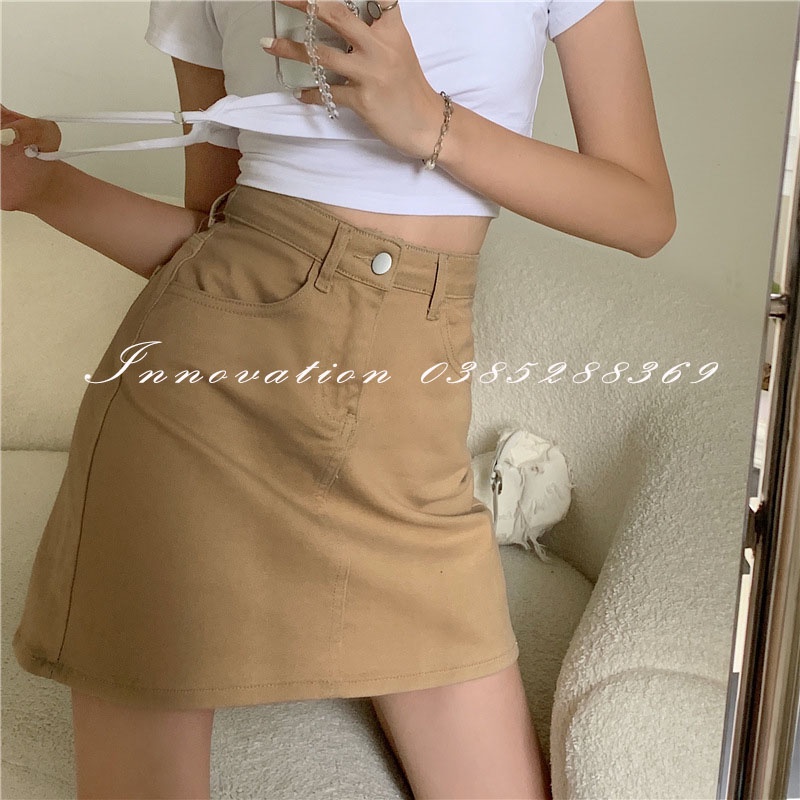 Chân Váy Chữ A Kaki BIG SIZE có lót trong dày dặn mềm đẹp Váy basic công sở TA-509