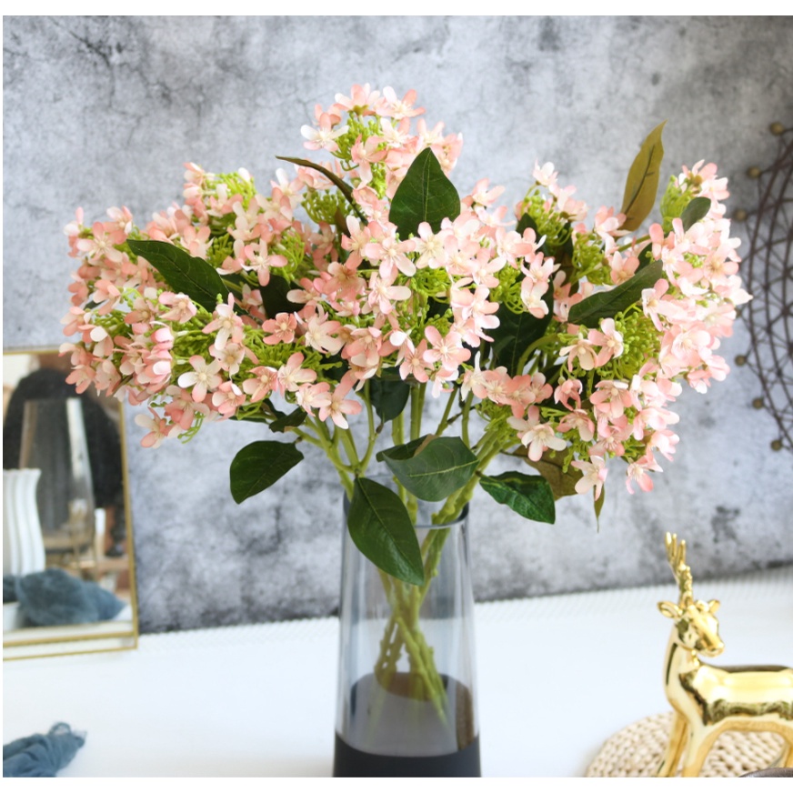 Cành hoa giả nhiều màu siêu xinh trang trí decor không gian nhà cửa, chất liệu vải lụa cao 60cm
