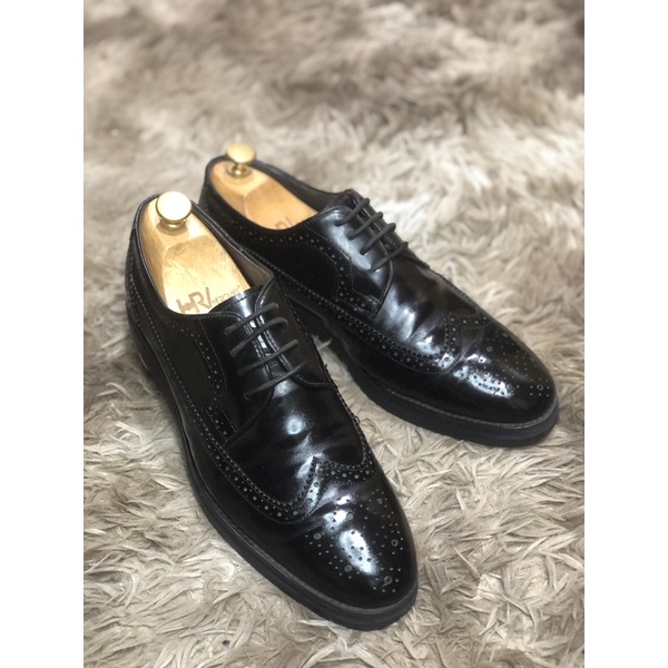 [Giày 2hand] [Size 42] [TonaShoe] Giày Tây Kiểu Dáng Wingtips Full Brouge Màu Đen Da Bóng