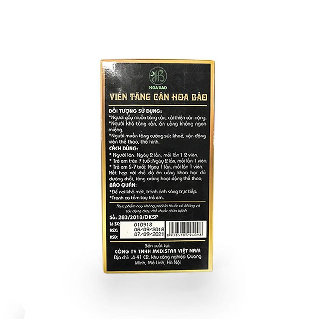 Viên tăng cân Hoa Bảo  - Bồi bổ cơ thể - Cân nặng tăng tự nhiên ( Kèm Cẩm Nang Hoa Bảo ) | BigBuy360 - bigbuy360.vn