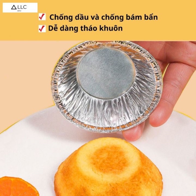 Set 100 chiếc chén bạc chống dính chuyên dùng cho nồi chiên, bếp nướng,nướng bánh, nướng hàu