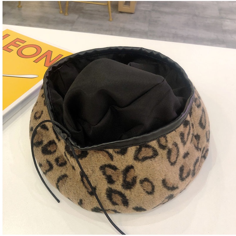 Mũ Beret Họa Tiết Da Báo Cá Tính Cho Nữ