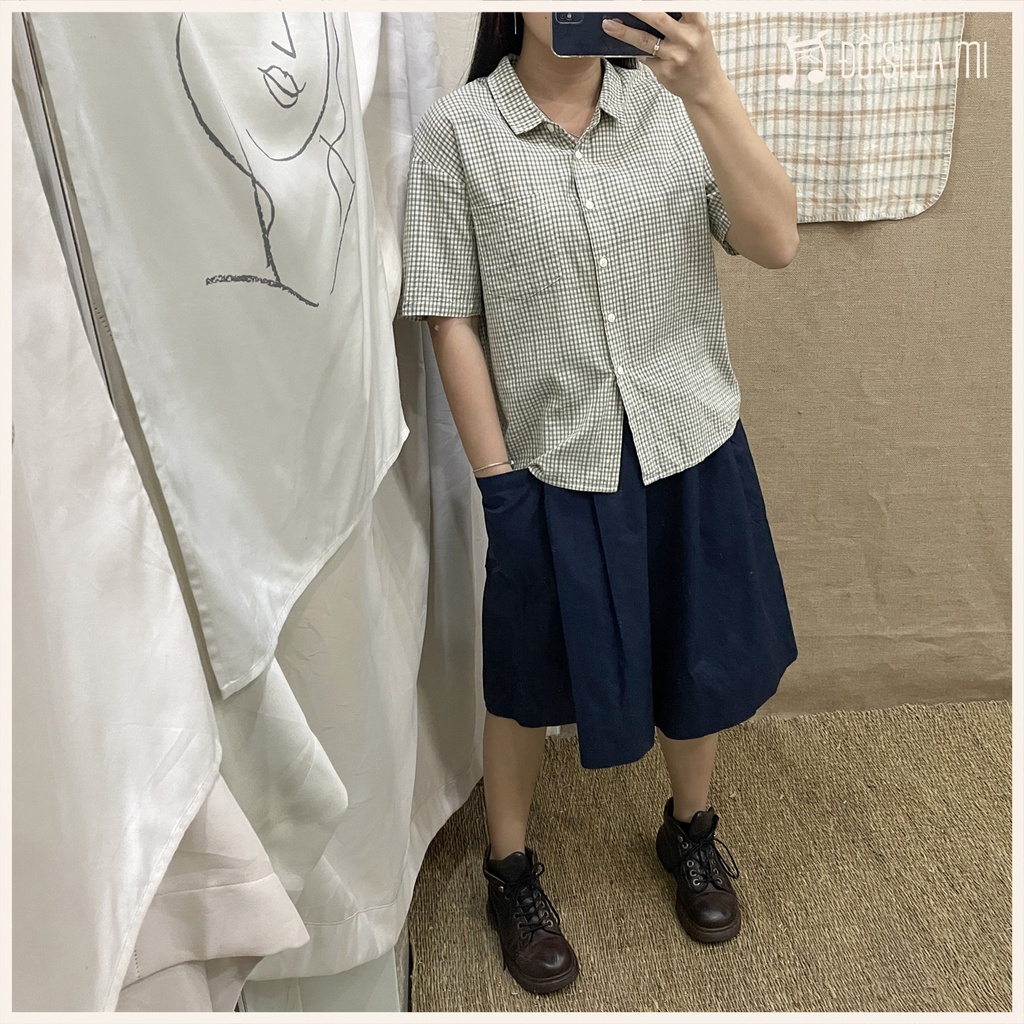 Combo Áo Sơ Mi Ngắn + Quần Culottes | Secondhand | Đô Si La Mi | A90 |
