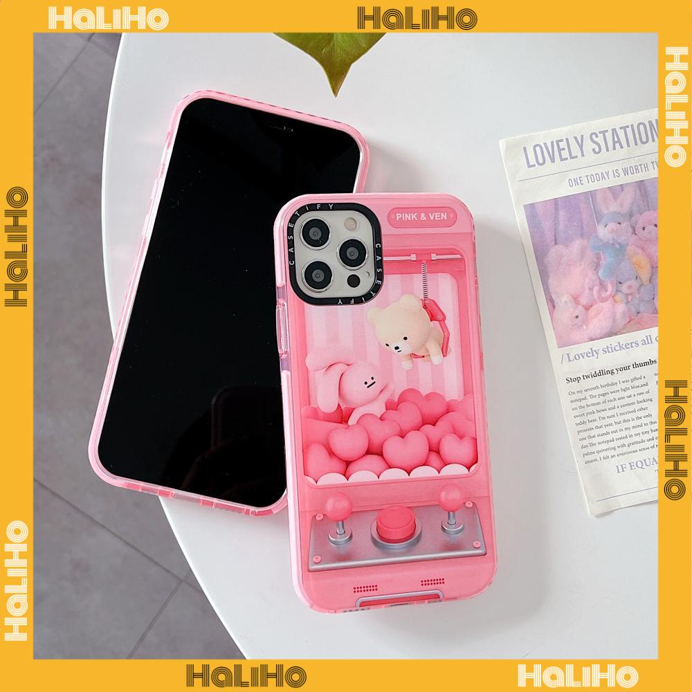 iPhone Case Thick Silicone Soft Case Clear Case Shockproof Camera Protection Pink Bear Cartoon Cute Compatible For iPhone 11 iPhone 13 Pro Max iPhone 12 Pro Max iPhone 7 Plus xr