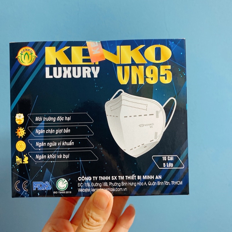 Sỉ 5 hộp khẩu trang kháng khuẩn KENKO N95 5 lớp Luxury hàng xuất khẩu