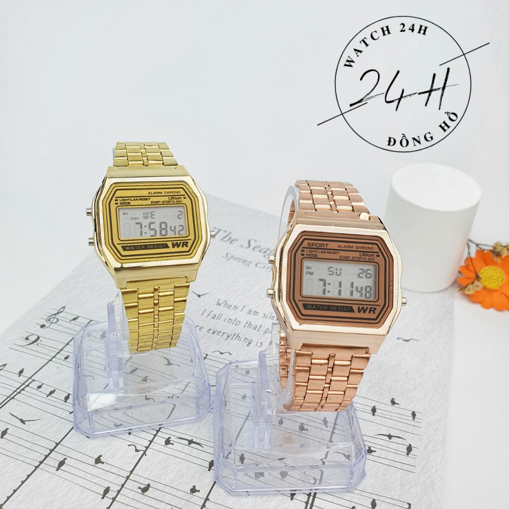 Đồng hồ nữ WATCH24H, dây thép ko gỉ nhiều màu cho các bạn trẻ