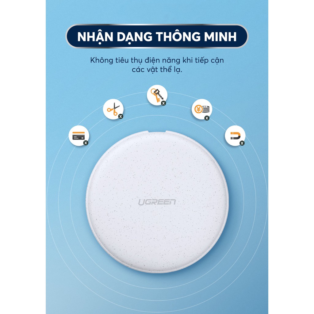 [Mã 2404EL10K giảm 10K đơn 20K] Sạc không dây công nghệ Qi 10W UGREEN 60112, sử dụng cho các dòng điện thoại iPhone