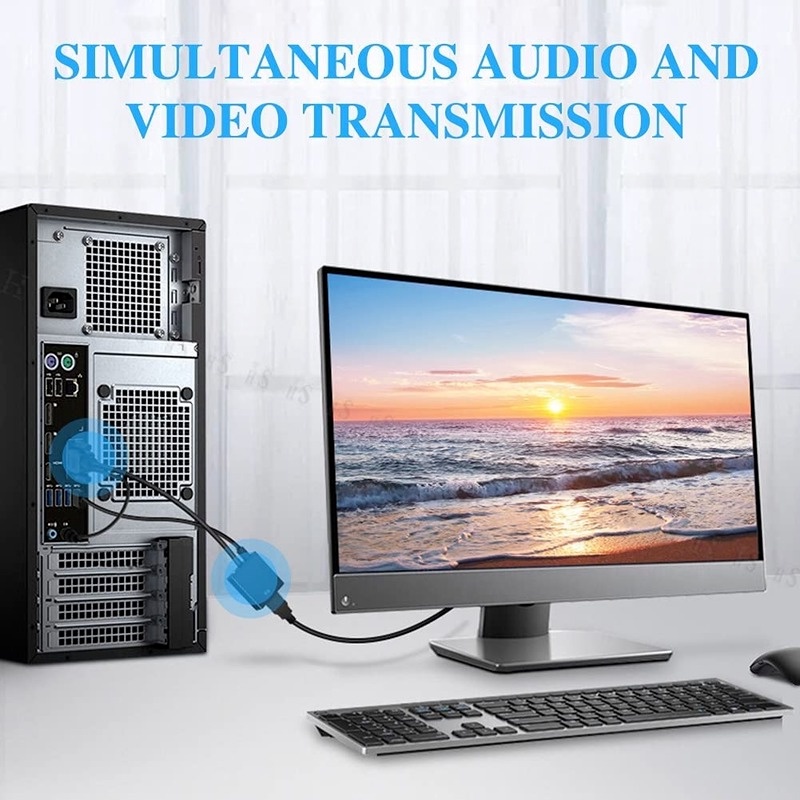 Bộ Chuyển Đổi VGA Sang HDMI 3.5mm Cổng Ra Âm Thanh Và USB 1080P VGA Đầu Vào HDMI  Hỗ Trợ Kỹ Thuật Số Cho Máy Tính Laptop Sang TV