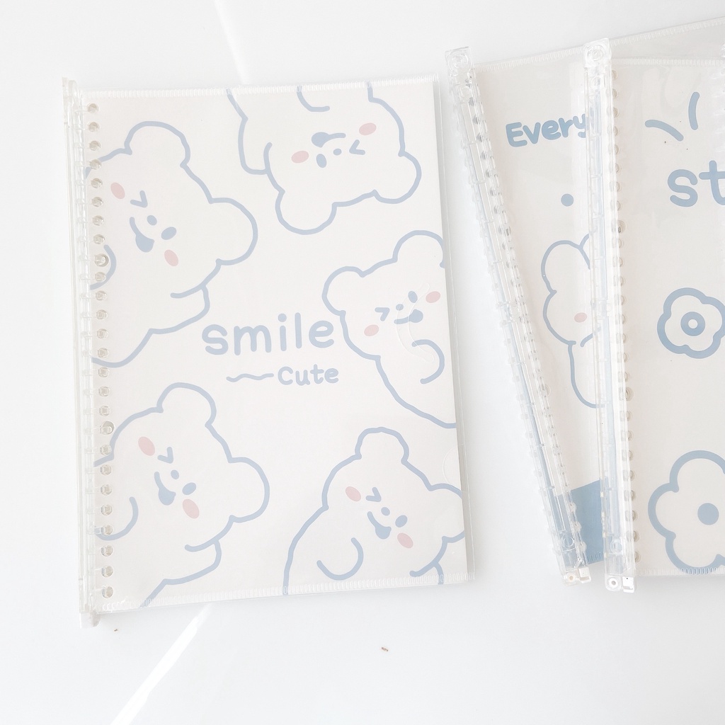 SỔ CÒNG BINDER SIZE B5 26 LỖ CÒNG TRONG SUỐT CÓ NGĂN ĐỰNG DỄ THƯƠNG NHIỀU MÀU CÓ THỂ THÊM GIẤY BULLET JOURNAL