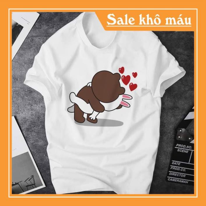 DEAL CHẤT- Áo Thun Gấu Brown Thỏ Cony - HoCha89 - May Dây Cổ Móc Xích Cao Cấp (Có Hình Thật) giá cực tốt