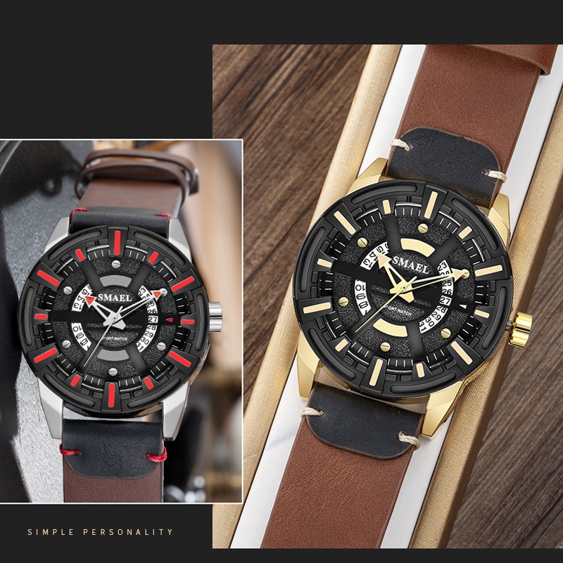 Đồng Hồ SMAEL cho Nam  ,Dây Da Cao Cấp Chống Nước  Chống Xước , Kiểu Dáng Trẻ Trung - Bảo Hành 6 Tháng | BigBuy360 - bigbuy360.vn