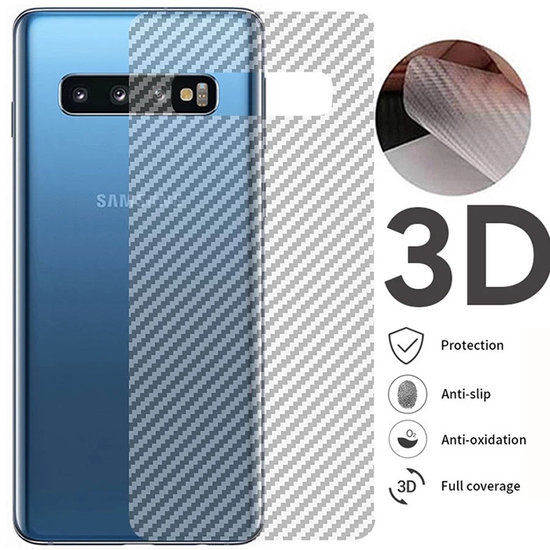 Miếng dán sợi carbon bảo vệ mặt sau điện thoại cho Samsung S21 Ultra S20 S10 S9 S8 Plus S20 Fe Note 20 Ultra 10 Lite 9 8
