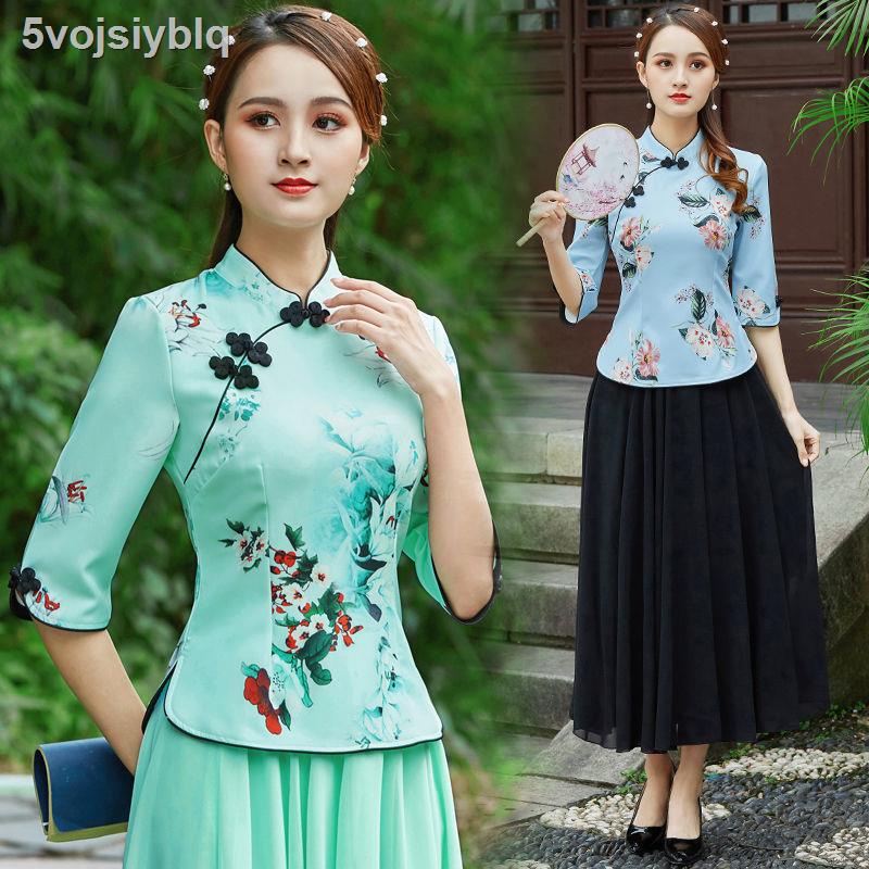Mùa xuân và hè Trung Quốc phong cách cổ điển sườn xám Quốc, bộ quần áo thời trang cải tiến, phụ nữ Hoa Dân kh