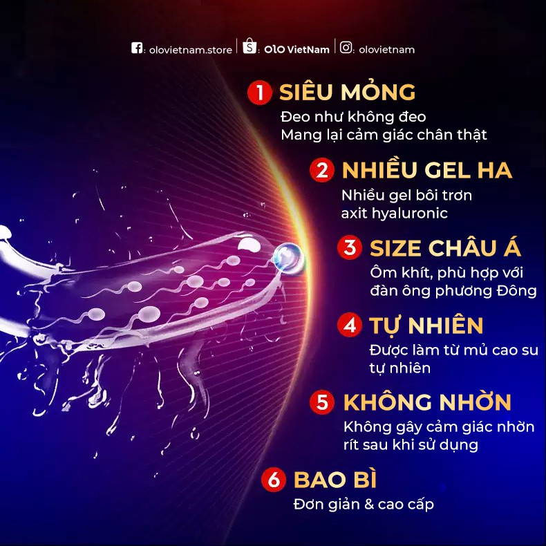 Bao cao su bi lớn OLO 001 Bead Entering, bcs olol siêu mỏng chống xuất tinh sớm kéo dài thời gian