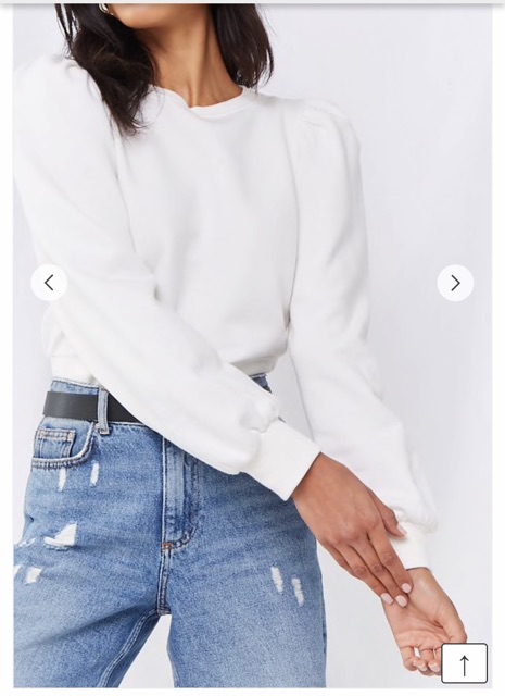 f21 - áo sweater nỉ da cá tay phồng