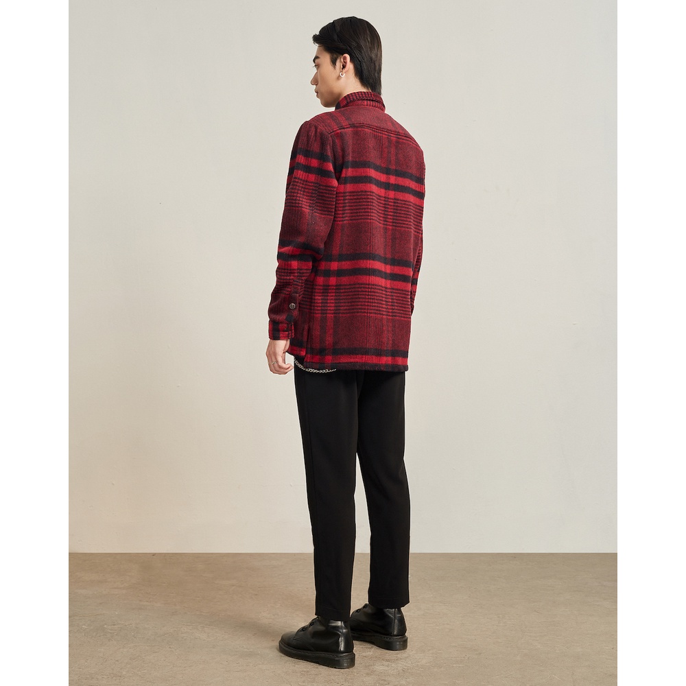 Áo sơ mi flannel nam mềm mịn Highway (Menswear) Hudson kẻ đỏ