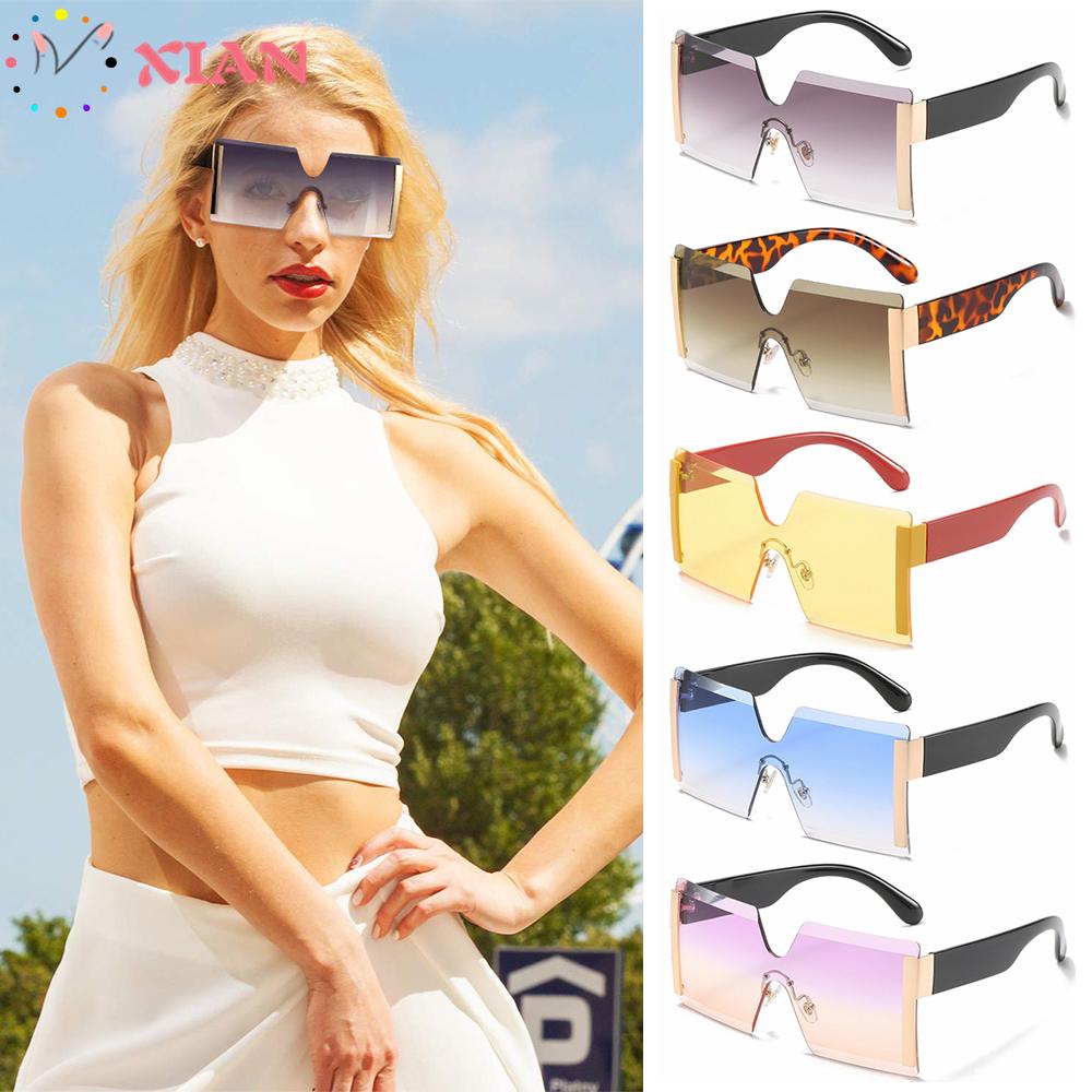 (Hàng Mới Về) Kính Mát Không Gọng Trong Suốt Chống Tia Uv400 Thời Trang Cho Nữ