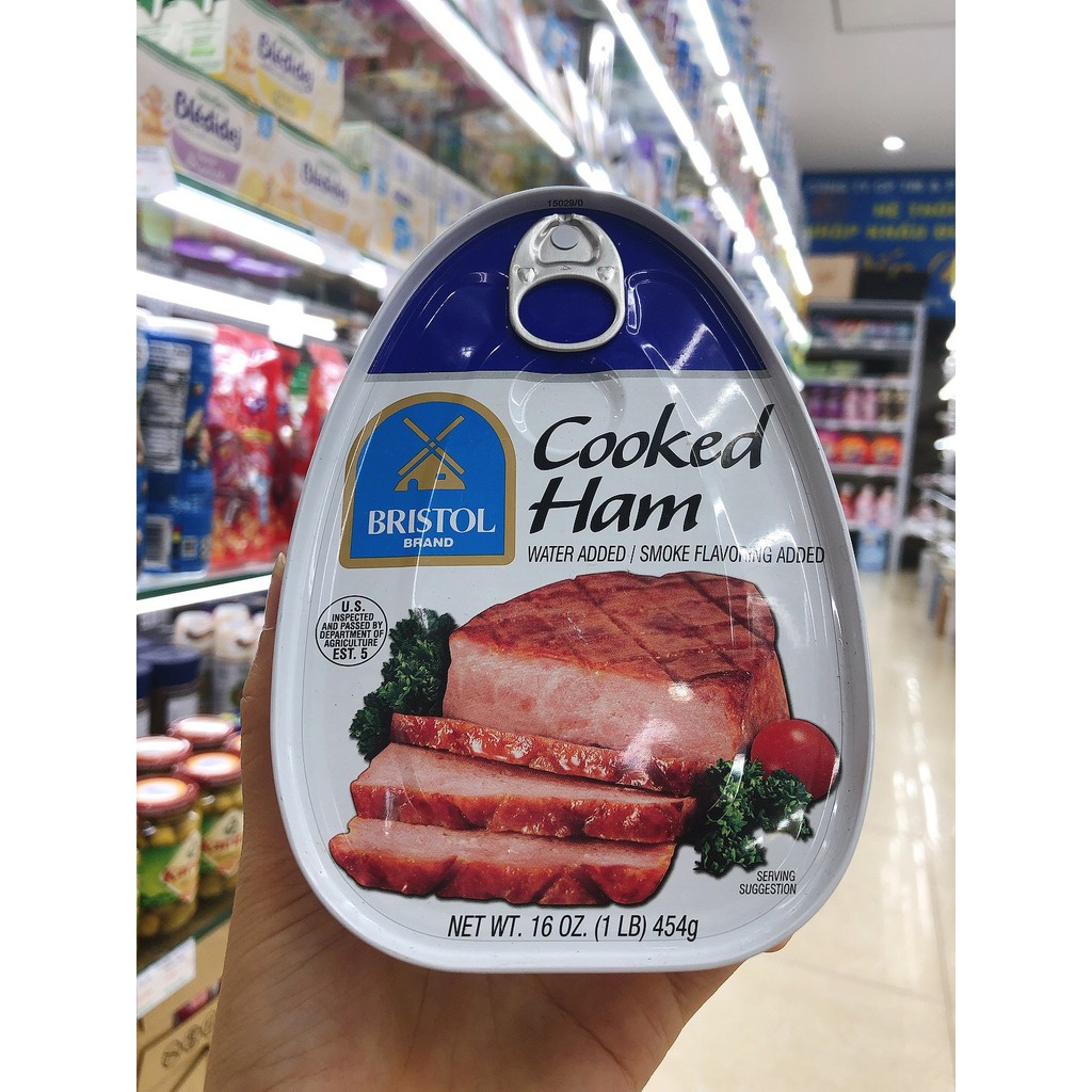 Thịt Hầm Nấu Chín Bristol Brand Cooked Ham 454g/Hộp - Mỹ