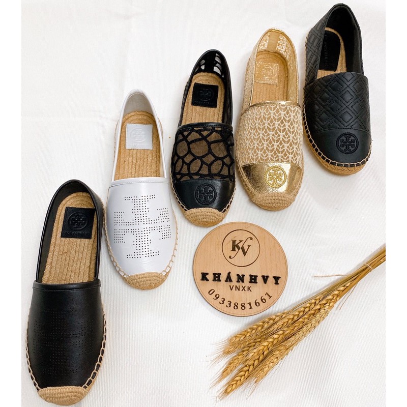 ‼️Rẻ nhất Shopee‼️Giày lười Slip on đế cói Tory Burch Quilted Flat Espadrille