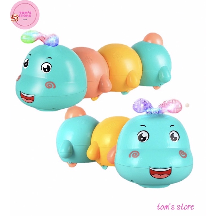 Đồ chơi chú sâu biến hình cảm biến tránh chướng ngại vật âm nhạc ánh sáng chạy pin dễ thương cho bé