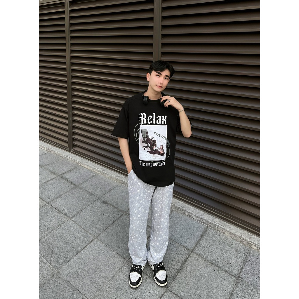 Áo thun local brand Relax City Cycle phông oversize nam nữ form rộng in hình