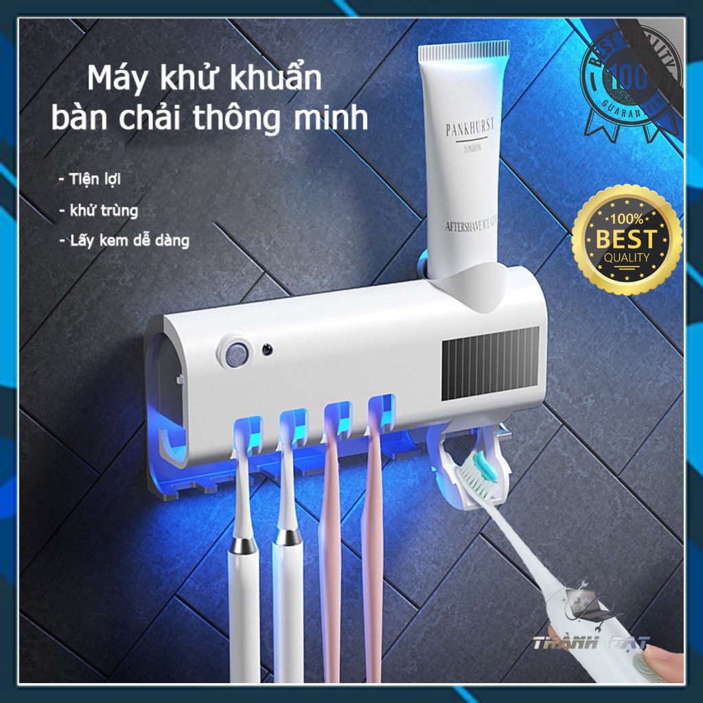 Giá Treo Bàn Chải Nhả Kem Thông Minh Sạc Pin Tia UV Diệt Khuẩn 99% máy sấy tiệt khử trùng diệt khuẩn bàn chải