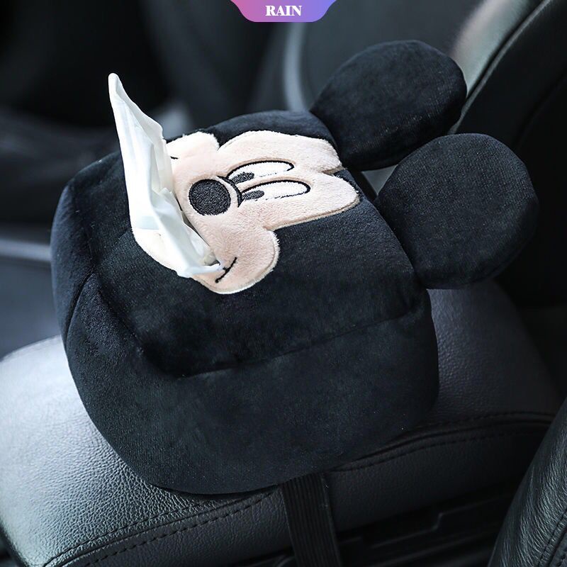 Hộp Đựng Khăn Giấy Hình Chú Heo/Chuột Mickey Minnie Đáng Yêu 16×11×6cm Trang Trí Nội Thất Xe Hơi