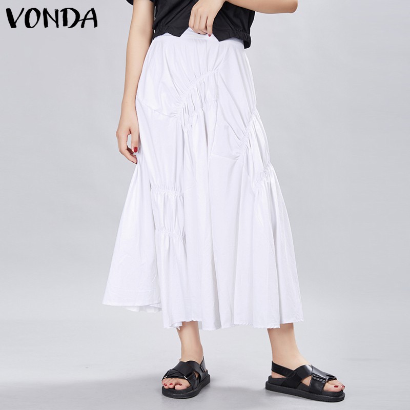 Chân Váy VONDA Lưng Thun Dáng Dài Màu Trơn Thời Trang Hè | BigBuy360 - bigbuy360.vn