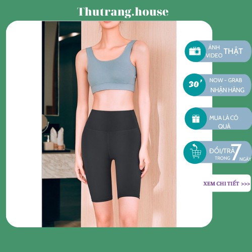 Quần legging lửng đùi nữ kiểu quần ngố nâng mông, yoga co dãn 4 chiều M02 | BigBuy360 - bigbuy360.vn