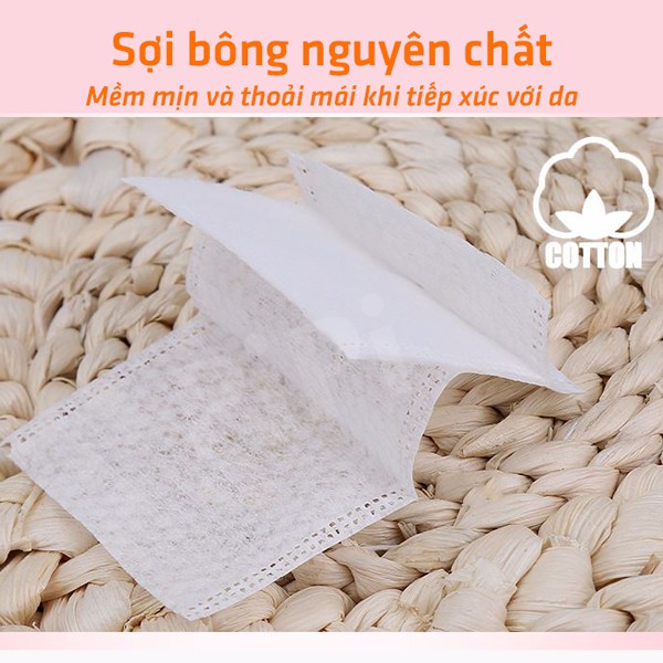 Bông tẩy trang Cotton pads 50 miếng đắp mặt sang xịn mịn gói nhỏ Organic cao cấp