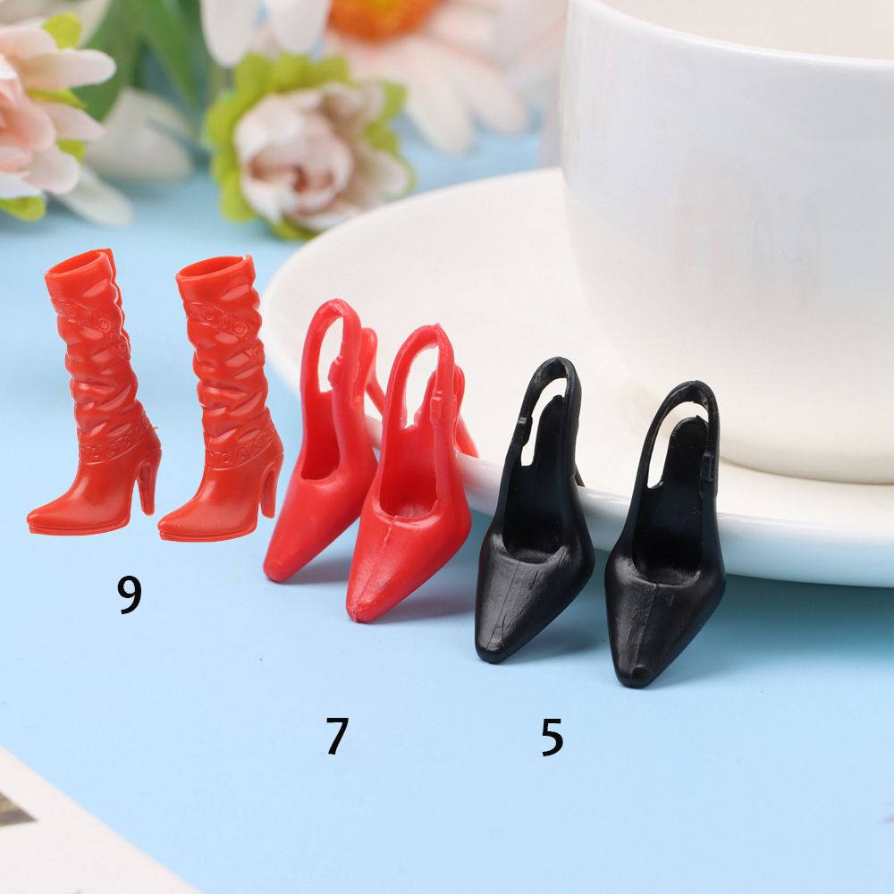 Đôi giày cao gót/ Đôi giày bốt cao gót cổ cao bằng nhựa tỉ lệ 1/6 nhiều màu sắc tùy chọn thời trang dành cho búp bê 30cm