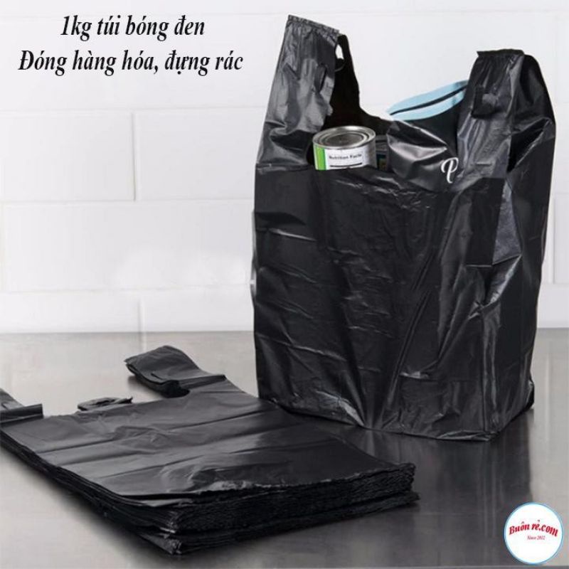 1kg túi bóng đen dùng để đóng gói hàng hóa, đựng rác có 2 quai xách tiện lợi giá rẻ, bền dai đủ kích thước từ 2kg- 30kg