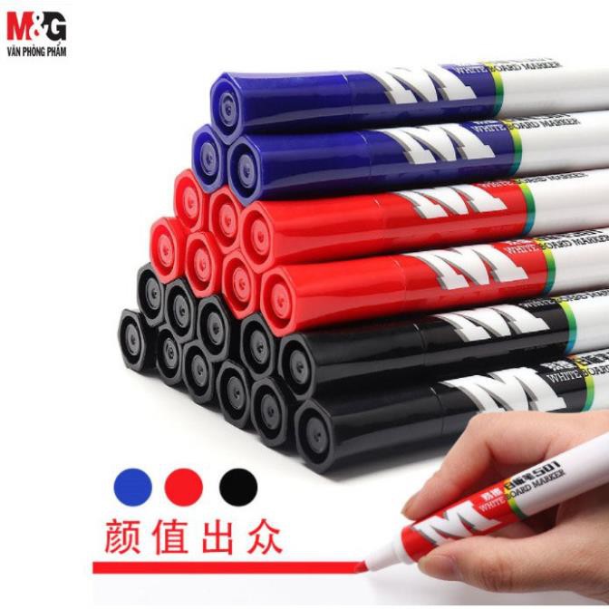 Bút lông viết bảng M&G- bôi được- Màu xanh, đỏ. đen- AWMY2201B/AWMY2201A/AWMY2201C-1 cây