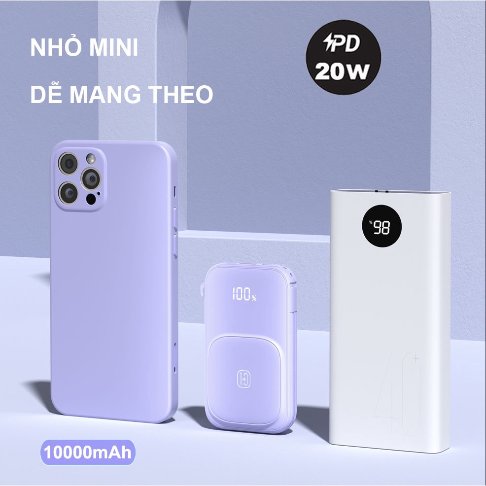 Sạc dự phòng không dây W1 PD 20W HUAWEI 22.5W 10000mAh/20000mAh, Sạc Không Dây Max 15W