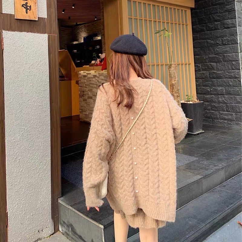 Sét áo chân váy len siêu mềm ấm áp