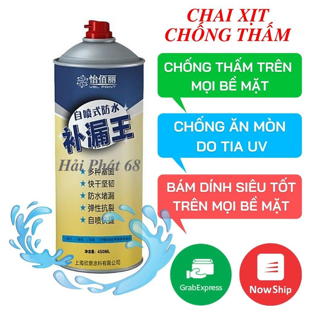 Bình Xịt Chống Thấm, Xịt Chống Thấm Chống Dột Trần Nhà, Tường, Ống Nước,..Đa Năng, Dễ Sử Dụng, Hiệu Quả Cao