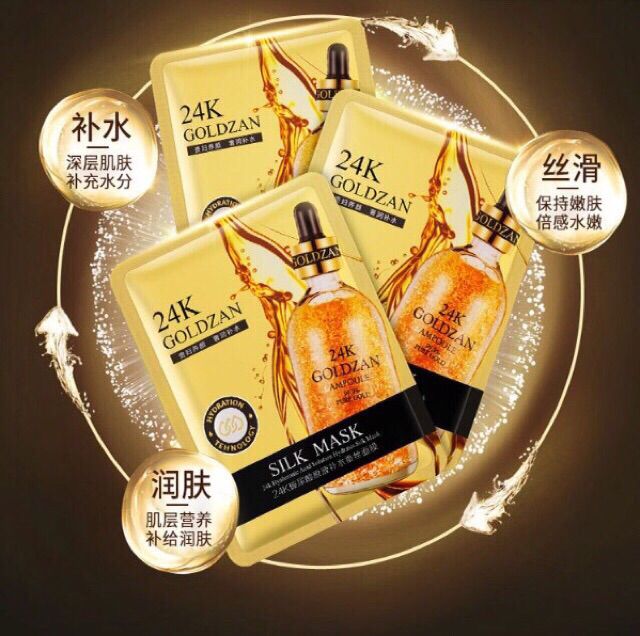 [ 10 miếng ] Mặt nạ lụa 24k goldzan