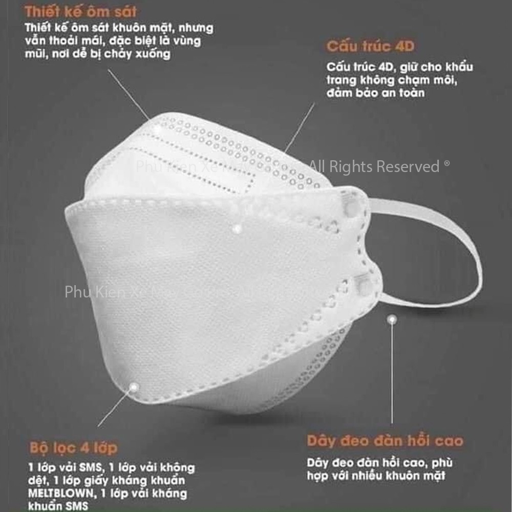 [CHÍNH HÃNG] Túi 05 Khẩu Trang 4D DC Mask Kháng Khuẩn 4 Lớp