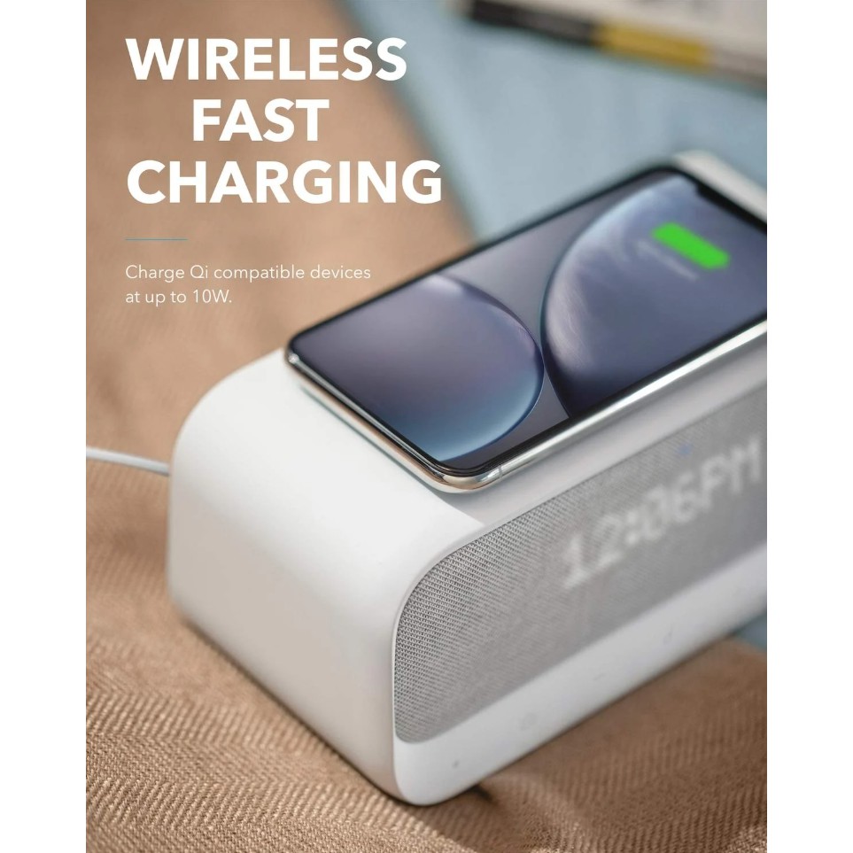 Loa bluetooth ANKER Kèm Dock sạc không dây + đồng hồ A3300 cho iPhone Samsung Oppo Xiaomi IP xs max 11 12 pro max mini