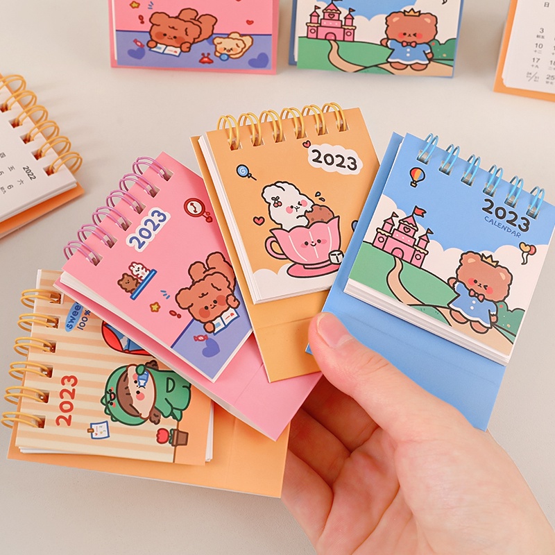 Lịch Để Bàn Mini 2023 Họa Tiết Hoạt Hình Xinh Xắn