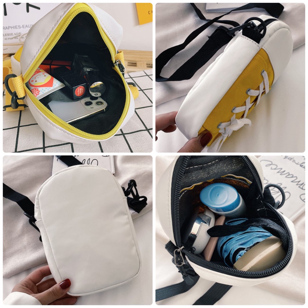 Túi chéo canvas mini style dễ thương giá rẻ cho nữ chiếc giày đi chơi du lịch nổi bật