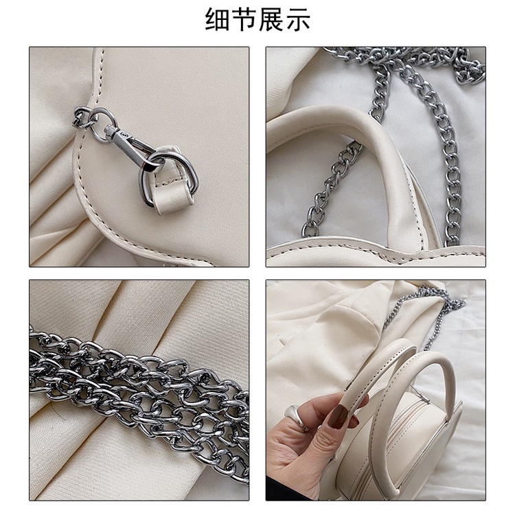Túi Xách JASMIN NOIR Da PU Phối Dây Xích Thời Trang Sang Trọng Cho Nữ