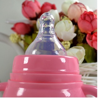 Bình sữa báo nóng cao cấp 180ml cổ rộng có tay cầm và van chống sặc