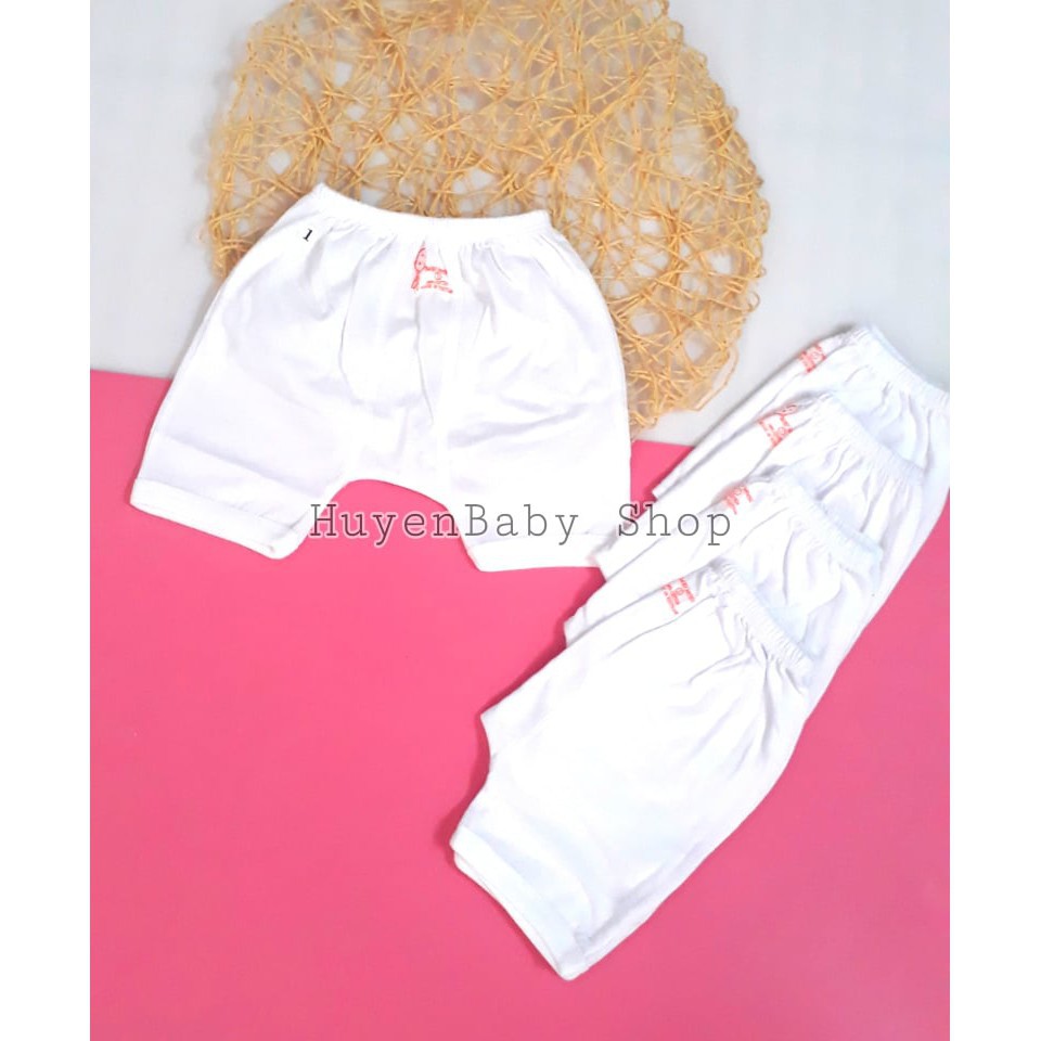 (sale off) Quần đùi mặc bỉm màu trắng Baby Moon cho bé từ sơ sinh đến 9kg loại đẹp